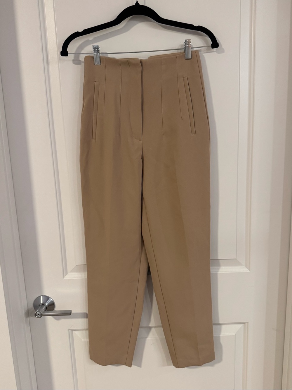 Zara Beige High-Waist Tailored Trousers Womens Size XSmall